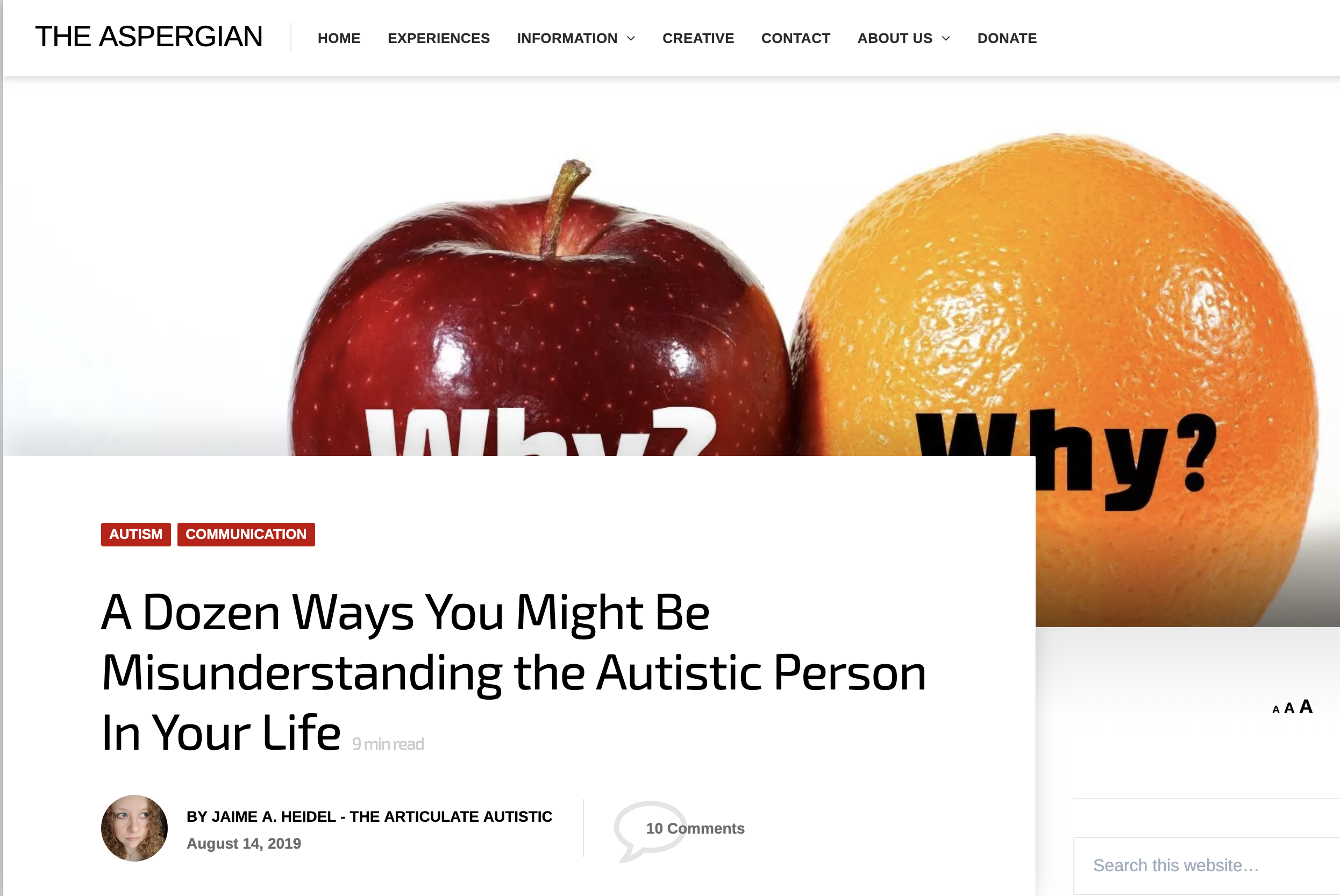 Link to Aspergian article
